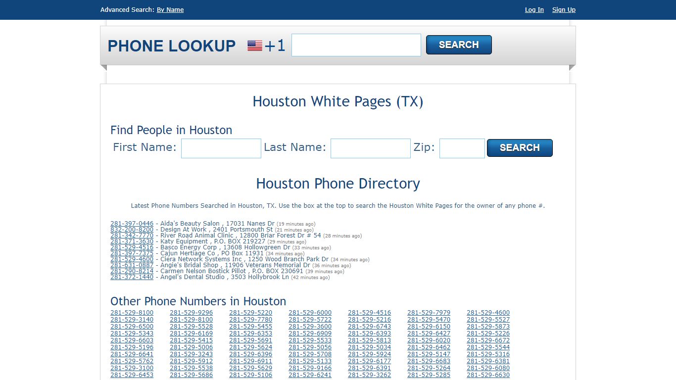 Houston White Pages - Houston Phone Directory Lookup